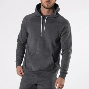 Men's <b>Navy</b> Blue Hooded <b>Sweatshirt</b> Loose Fit Fleece Casual Pullover Front Pocket Knitted Cotton Solid Color Winter Wear - Product Image 6