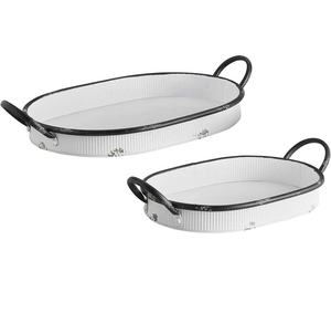 ถาดเสิร์ฟอาหารรูปทรงพิเศษเครื่องครัวชุบสังกะสีพร้อมที่จับปอกระเจาโลหะเป็นมิตรต่อสิ่งแวดล้อม - Product Image 4