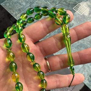 Tasbih de Resina de Alta Calidad, Cuentas de Oración Musulmanas, Decoración Religiosa para el Hogar Pintada a Mano y Ecológica - Product Image 1