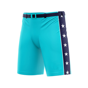Herren Blaue Sportshorts mit Sublimiertem Stern-Seitenstreifen Atmungsaktiv Schnelltrocknend Sommer-Sportbekleidung - Product Image 5