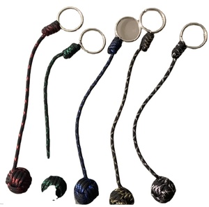 Monkey fist keychain w/ Brass Shackle - 4.5" Long - Handmade Sailor Rope <b>Key</b> Ring - Nautical Jewelry Gift - Product Image 1