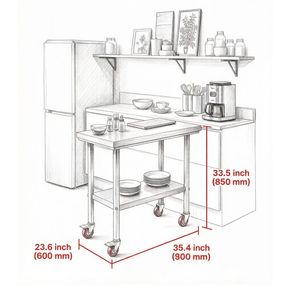 Elegante Tavolo da Lavoro in Metallo Regolabile in Altezza con Ripiano per Cucine Commerciali e Fabbricazione in Acciaio - Product Image 3