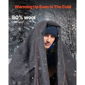 Grande couverture de camping en laine, résistante à l'eau et au vent, ignifuge, idéale pour les activités de plein air, parfaite pour les pique-niques et la randonnée - Product Image 2