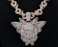 Pendentif Hip Hop Iced Out pour Rapper, en Argent Sterling de Haute Qualité, entièrement serti de Moissanite VVS, avec sertissage mosaïque