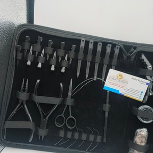 Black Matte Hair <b>Extension</b> Tool Kit Set Professional Hair Pliers With Micro <b>Beads</b>, Alligator Clips, Scissors - Product Image 5