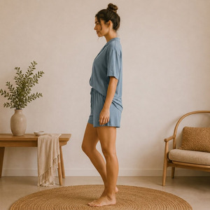 Ensembles de vêtements de détente d'été pour femmes, ensemble de pyjama décontracté, 95% Tencel, 5% Spandex, vêtements de nuit pour femmes, style robe de détente - Product Image 3