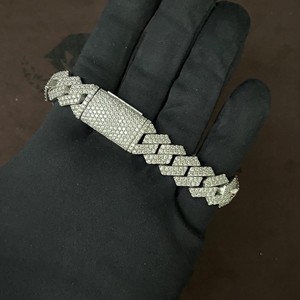 Custom 14mm Lab Grown Diamond Cuban Link <b>Bracelet</b> 10k 14k 18k VVS1 Prong <b>Set</b> Iced Men's Gift Rhodium Plated Wholesale B2B - Product Image 1