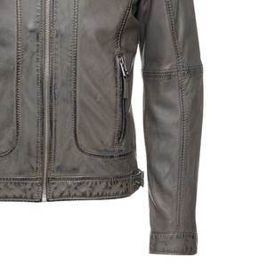 High Quality Men's Genuine Leather Autumn Varsity <b>Jackets</b> ODM Wholesale 100% Cow Skin Stand Collar <b>Slim</b> <b>Fit</b> Front Logo - Product Image 1