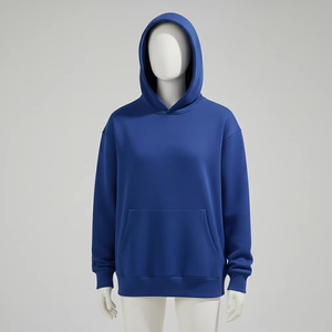 เสื้อสเวตเชิ้ตมีฮู้ดสีน้ำเงินคลาสสิกสำหรับผู้ชาย สวมใส่สบายทุกวัน เนื้อผ้าเรียบเนียน ทรงพอดีตัวแบบสวมหัว สไตล์สบายๆ สำหรับคนเมือง - Product Image 6