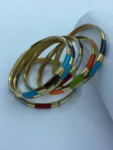 Statement resin brass bangles <b>Boho</b> brass resin bangles Contemporary resin brass jewelry Women's resin brass bangles Adjustable b - Product Image 4