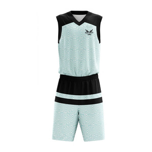 Uniforme de Baloncesto Sublimado Personalizado, Sin Mangas, Cuello en V, Absorbente de Humedad, Unisex para Adultos, Estampado Geométrico, Conjunto de Jersey Reversible - Product Image 3