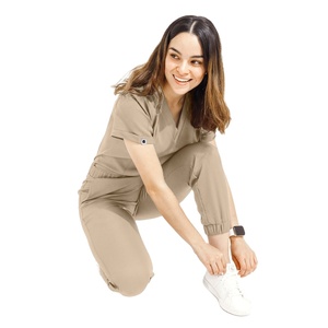 Conjunto exfoliante Atlético moderno para mujer, Top exfoliante con cuello en V, pantalones exfoliantes para Yoga - Product Image 1