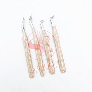 แหนบต่อขนตาสแตนเลสสีนู้ดสีเงินประกายติดฉลากตามสั่ง - Product Image 3