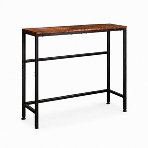 Table console industrielle avec plateau en bois massif, structure en métal noir, style rustique, pour entrée, couloir, table de canapé, pour la maison, l'hôtel, vente en gros - Product Image 5