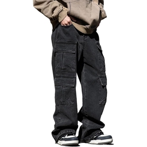Vaqueros Cargo de Mezclilla Vintage para Hombre, Estilo Hip Hop, Oversize, Ajuste Delgado, Cintura con Botones, Bolsillos Delanteros y Traseros, Lavado a la Piedra, Transpirables - Product Image 5