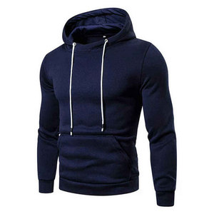 Sudadera con Capucha para Hombre, Corte Ajustado, Color Sólido, Tejido de Algodón, Informal, con Bolsillo, para Otoño - Product Image 1