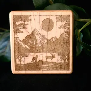 Posavasos de Madera para Bebidas, Resistentes a los Arañazos, a las Manchas y Fáciles de Limpiar, Perfectos para Uso en Mesas Interiores y Exteriores - Product Image 3