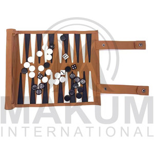 <b>Roll</b>-Up Customizable Square Backgammon Set Portable Folding Leather <b>Mat</b> Travel Board Games for Kids Adults Outdoor Camping - Product Image 3