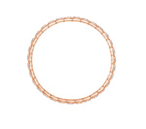 Par de Brazaletes con Eslabones Infinitos y Diamantes Marquise Cultivados en Laboratorio en Oro Rosa - Product Image 2