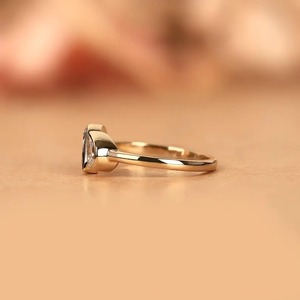 Luxury 14K Solid Gold <b>Two</b> <b>Stone</b> <b>Ring</b> Pear Cut Bezel Set Lab Grown Diamond Toi Et Moi <b>Ring</b> E Color VS1 Clarity Fine Jewelry - Product Image 3