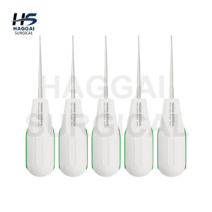 เครื่องมือถอนรากฟัน HAGGAI SURGICAL INTERNATIONAL แบบตรง ขนาด 1.2 มม. ใบมีดละเอียดพิเศษ ด้ามจับซิลิโคนสีขาว ผลิตจากสแตนเลสสตีล สำหรับงานทันตกรรม - Product Image 4