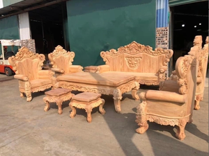 ชุดโต๊ะรับประทานอาหารไม้แดงโรสวูดสีแดงเข้มสุดหรู สไตล์ราชวงศ์ แกะสลักด้วยมือ เฟอร์นิเจอร์ห้องนั่งเล่น - Product Image 5