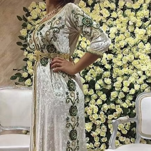 Último Modelo de Vestido Caftán para Fiesta, con Hermosas Cuentas de Cristal y Pedrería, Diseño de Alta Costura para Bodas - Product Image 5