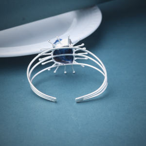 Handmade Modern <b>Silver</b> Plated Brass Open <b>Cuff</b> <b>Bracelet</b> Stylish Fashion Jewelry for Women - Product Image 3