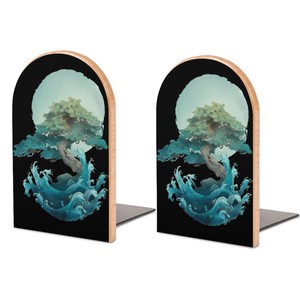 Teak Wood wooden <b>bookends</b> and desk organizers OEM Custom Wholesale | Aqdus Saleem India - Product Image 5