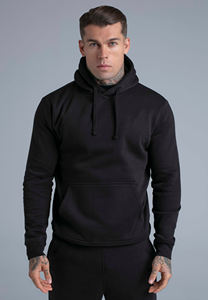 Sudadera con capucha negra personalizada de algodón 100% de punto, pesada, sin estampado, fabricante OEM ODM de marca privada - Product Image 4