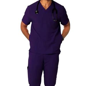 High Demand Women's Denim Medical <b>Scrub</b> Set Cotton Blends Zipper Jacket Needle-Detecting Professional <b>Nurse</b> Uniform - Product Image 2