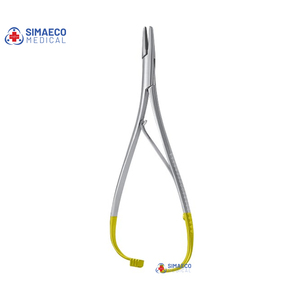 Premium Manual Needle Holder Scissors Adson Forceps Set Gold <b>Tungsten</b> Carbide Fine Tip Lightweight SIMAECO CE for Plastic - Product Image 3