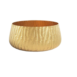 Golden Metal Bowl With Textured Finished Perfect For Living Room Festive Decoration - Product Image 2