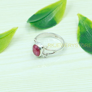 แหวนพลอยสีชมพู แหวนเงินแท้ 925 แหวนหินสีชมพูสำหรับผู้หญิงแหวนแต่งงานทำด้วยมือของขวัญวันเกิดคริสต์มาสเครื่องประดับ - Product Image 3