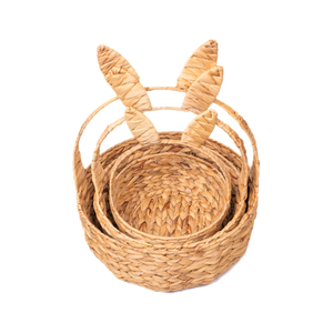 Panier de rangement en jacinthe d'eau écologique en forme de lapin, style ferme, pour cuisine, fabriqué au Vietnam, vente en gros, pas cher - Product Image 1