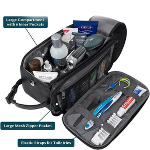 Neceser de viaje de cuero premium diseñado para viajes de negocios, vacaciones y artículos esenciales de aseo diario a bajo precio. - Product Image 3
