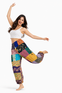 Pantalon de jogging unisexe imprimé patchwork en mélange de coton, décontracté, avec logo personnalisé, vente en gros, fabricant - Product Image 3