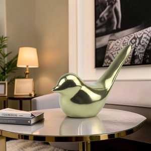 13.5cm H X 8.5cm W X 20cm L Aluminium Handmade Modern Bird Figurine Eco-Friendly Durable Tabletop <b>Decor</b> for Home Office - Product Image 6