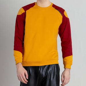 Sweat-shirt d'hiver classique à col rond en molleton, couleur unie, mélange de coton doux, anti-plis, pull décontracté pour l'entraînement - Product Image 5