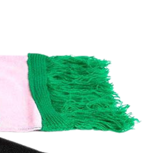 Écharpe en tricot AKA noire, rose et verte, tissée, avec franges, pour l'hiver, style sororité grecque, accessoire de mode pour temps froid - Product Image 2