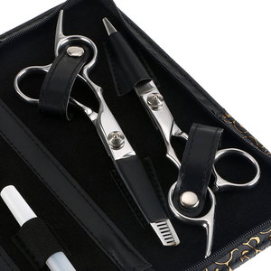 Wholesale Professional Sharp Stainless Steel <b>Barber</b> Scissor <b>Set</b> Black Razor Hair Thinning Shears Hair Cutting Salon Kit for - Product Image 2