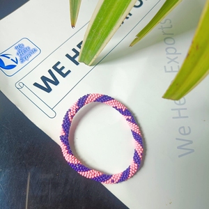 Stylish Women's Pink Purple Imitation Pearl Seed <b>Beads</b> Nail Insertion Elastic Trendy Handmade Beaded <b>Bracelet</b> Fashion Daily Wear - Product Image 6