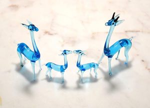 Handmade Colored Blown Glass Dome Animal Giraffe Family Theme Home Decor Christmas <b>Easter</b> Chinese New Year Gifts From Rajasthan - Product Image 2