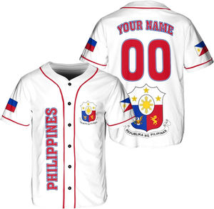 Maillot de baseball drapeau philippin en gros, T-shirt drapeau des Philippines, Maillot des Philippines - Product Image 6