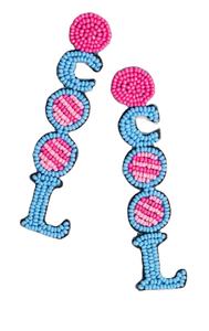 Boucles d'oreilles perlées de luxe à la mode avec broderie à la main en perles de graine-Boucles d'oreilles en perles noires avec empreinte de patte rouge fabriquées en Inde - Product Image 6