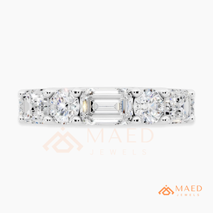925 Sterling <b>Silver</b> Oval Moissanite <b>Ring</b> Lab Grown Diamond Look <b>Eternity</b> Wedding Band USA - Product Image 5