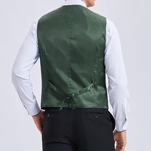 Chaleco formal de tartán a cuadros para hombre, ajuste slim, con hebilla ajustable en la espalda, diseño clásico para bodas y oficina. - Product Image 5