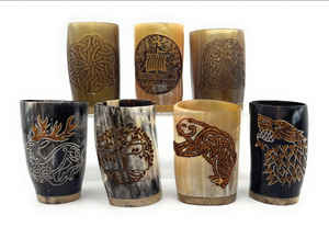 Vaso de Cuerno Natural Hecho a Mano, Vaso de Cuerno Pulido Tradicional para el Hogar, Restaurantes y Hoteles - Product Image 2