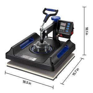 เครื่องรีดร้อนอเนกประสงค์แบบดิจิตอล 8 in 1 ขนาด 15x15 นิ้ว แบบแกว่งออกได้ สำหรับพิมพ์ลายเสื้อยืดและงานทรานเฟอร์ - Product Image 5