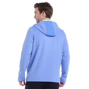 Sudadera con Capucha y Cierre de Cremallera de un Cuarto para Hombre, Color Azul Claro, Manga Larga, Tejido de Punto, Estilo Casual, Transpirable, para Golf - Product Image 3